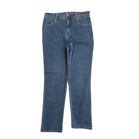 Gloria Vanderbilt Amanda Straight Leg Women's size 8 Dark Wash Blue Denim Jeans - Picture 1 of 5